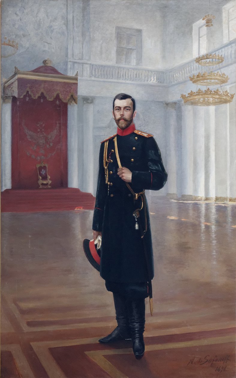 Porträtt av kejsar Nicholas II 1868-1918, 1898 av Alexander Petrovich Safonov