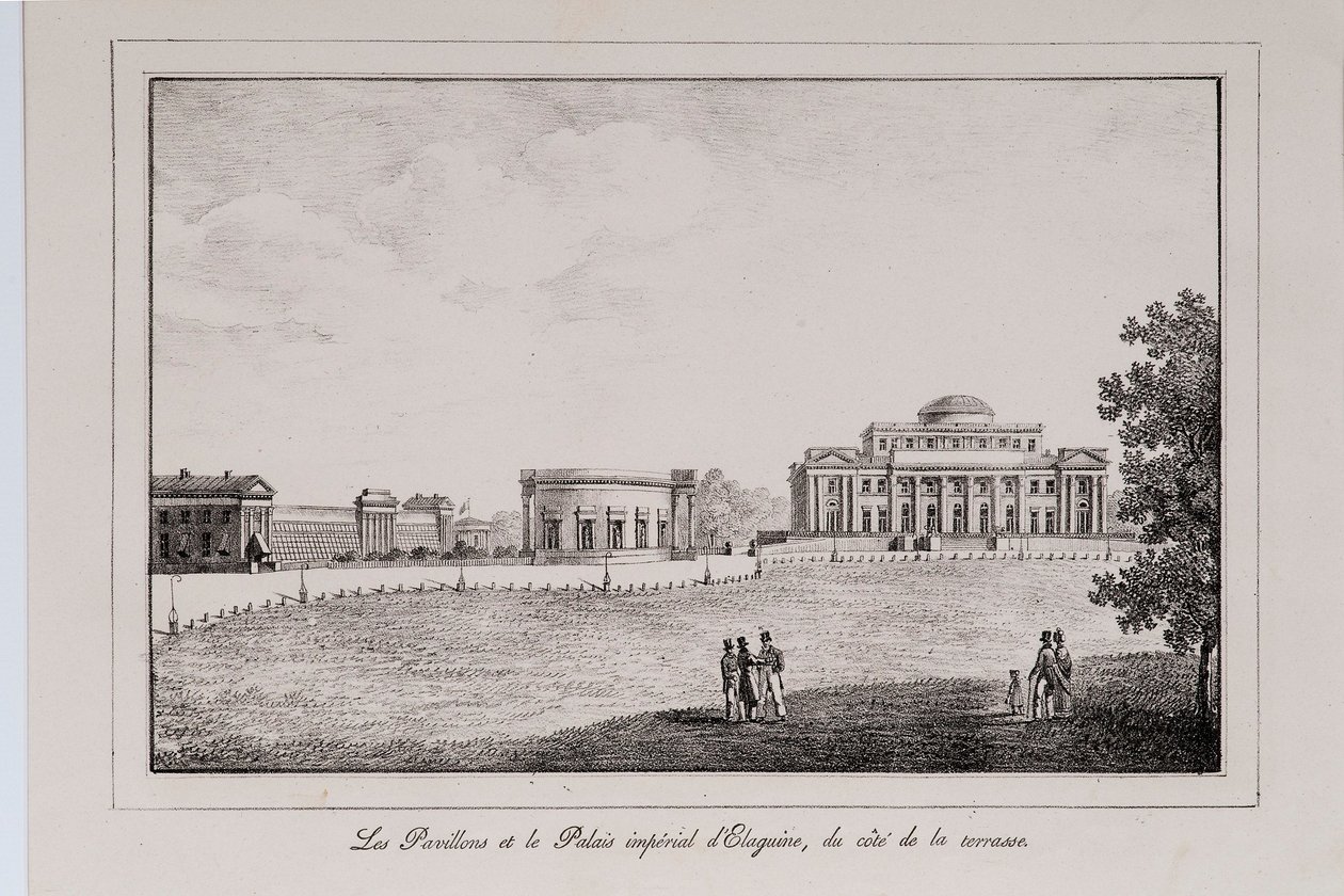 Yelagin-palatset i Saint Petersburg Series Views of Saint Petersburg, 1820-tal av Alexander Pluchart
