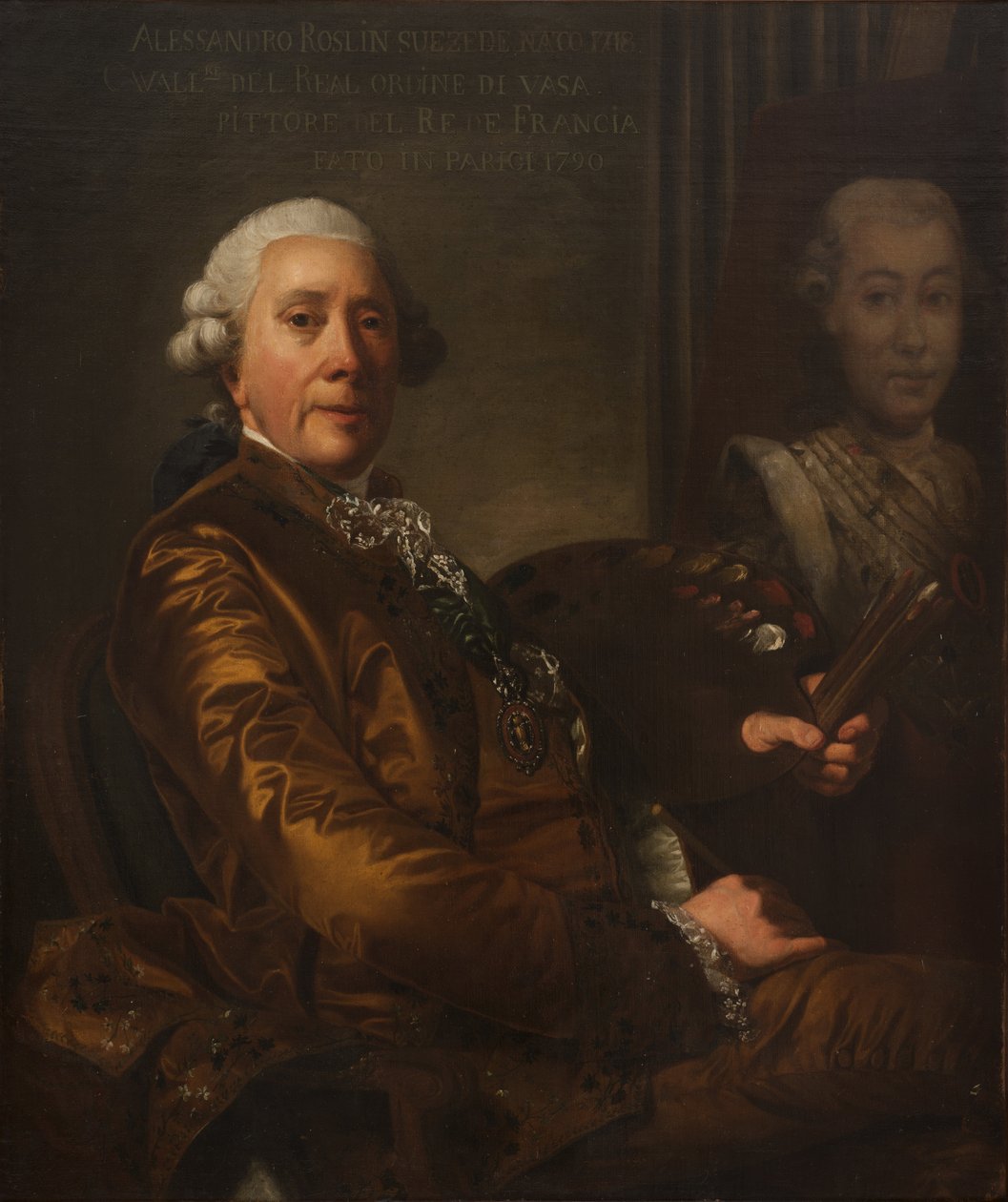 Autoporträtt - Självporträtt, av Roslin, Alexander (Alexandre) (1718-1793). Olja på duk. Mått: 100x85 cm. Nationalmuseum Stockholm av Alexander Roslin