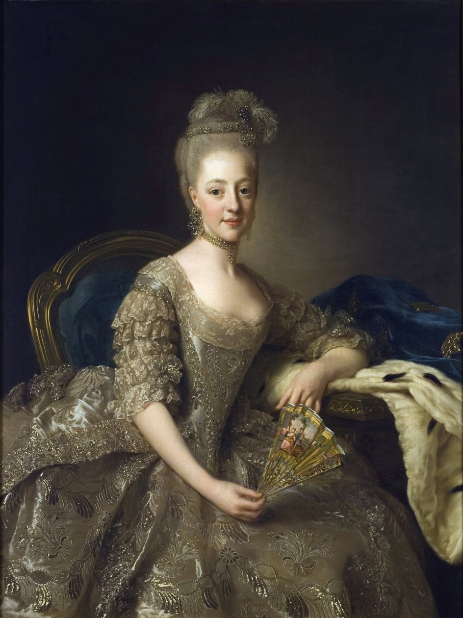 Hedwige-Elisabeth-Charlotte de Schleswig-Holstein-Gottorp - Porträtt av Hedwig Elisabeth Charlotte av Holstein Gottorp (1759-1818) - Peinture de Alexander (Alexandre) Roslin (1718-1793) av Alexander Roslin