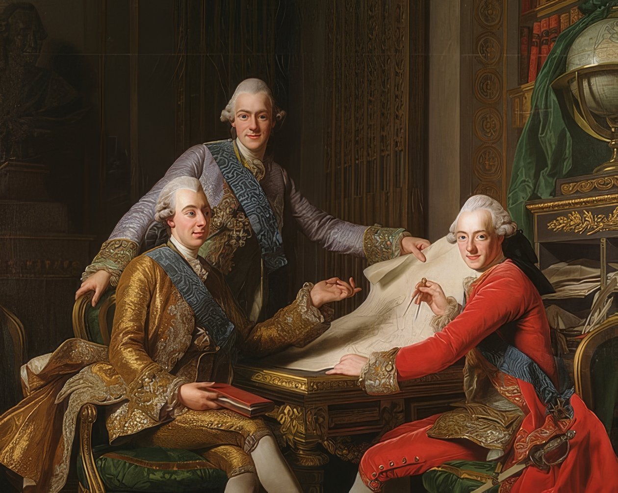 Kung Gustav III av Sverige och hans bröder. 1771 av Alexander Roslin