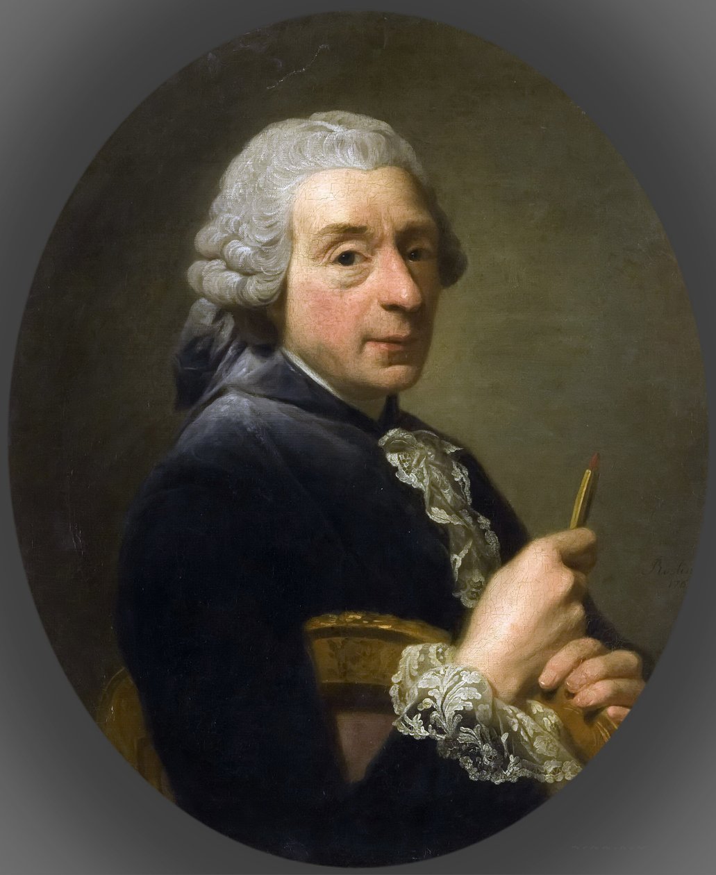 Porträtt av Francois Boucher 1703-1770 av Alexander Roslin