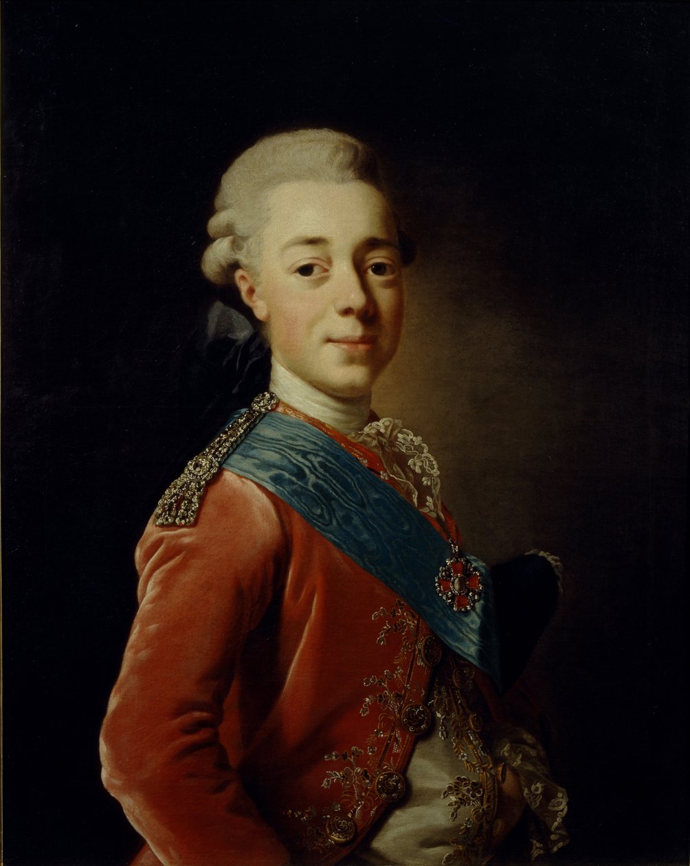 Porträtt av storhertig Pavel Petrovich 1754-1801, 1776 av Alexander Roslin