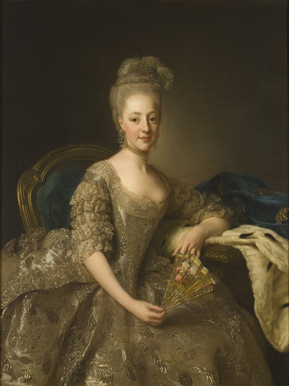 Porträtt av Hedwig Elisabeth Charlotte av Holstein-Gottorp 1759-1818, 1774 av Alexander Roslin