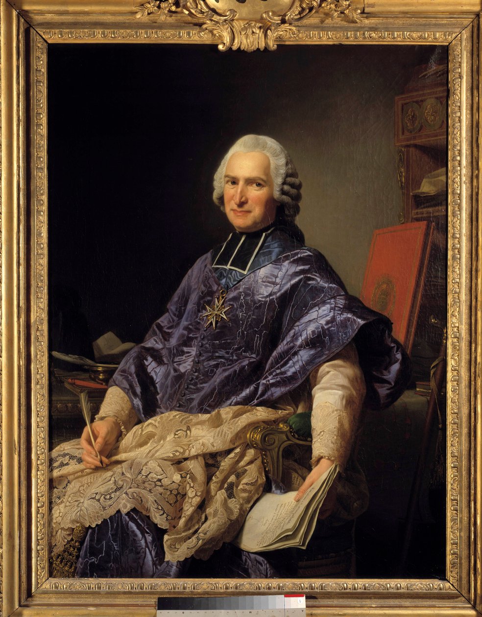 Porträtt av Joseph Marie Terray (1715-1778) Abbe av Molesmes, minister Målning av Alexandre Roslin (1718-1793) 1774 Sön. 1,29x0,97 m. Versailles, musee du Chateau - Porträtt av Joseph Marie Terray (1715-1778) abbot av Molesmes, minister. Målning av Alexa av Alexander Roslin