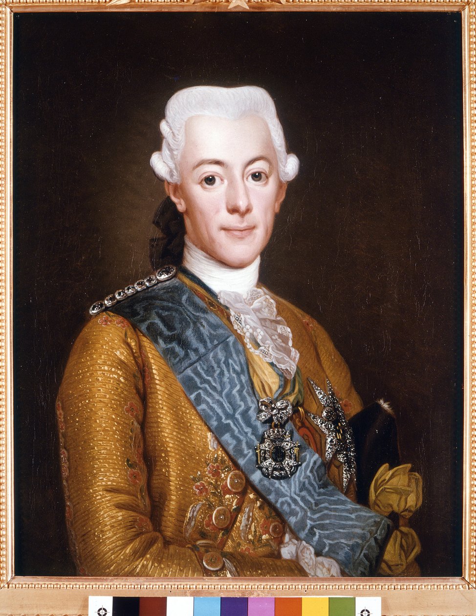 Porträtt av kung Gustav III av Sverige (Gustav III) (1746-1792) Målning av Alexander Roslin (1718-1793) 1775 sön. 73x59 cm Stockholms slott Gripsholm av Alexander Roslin