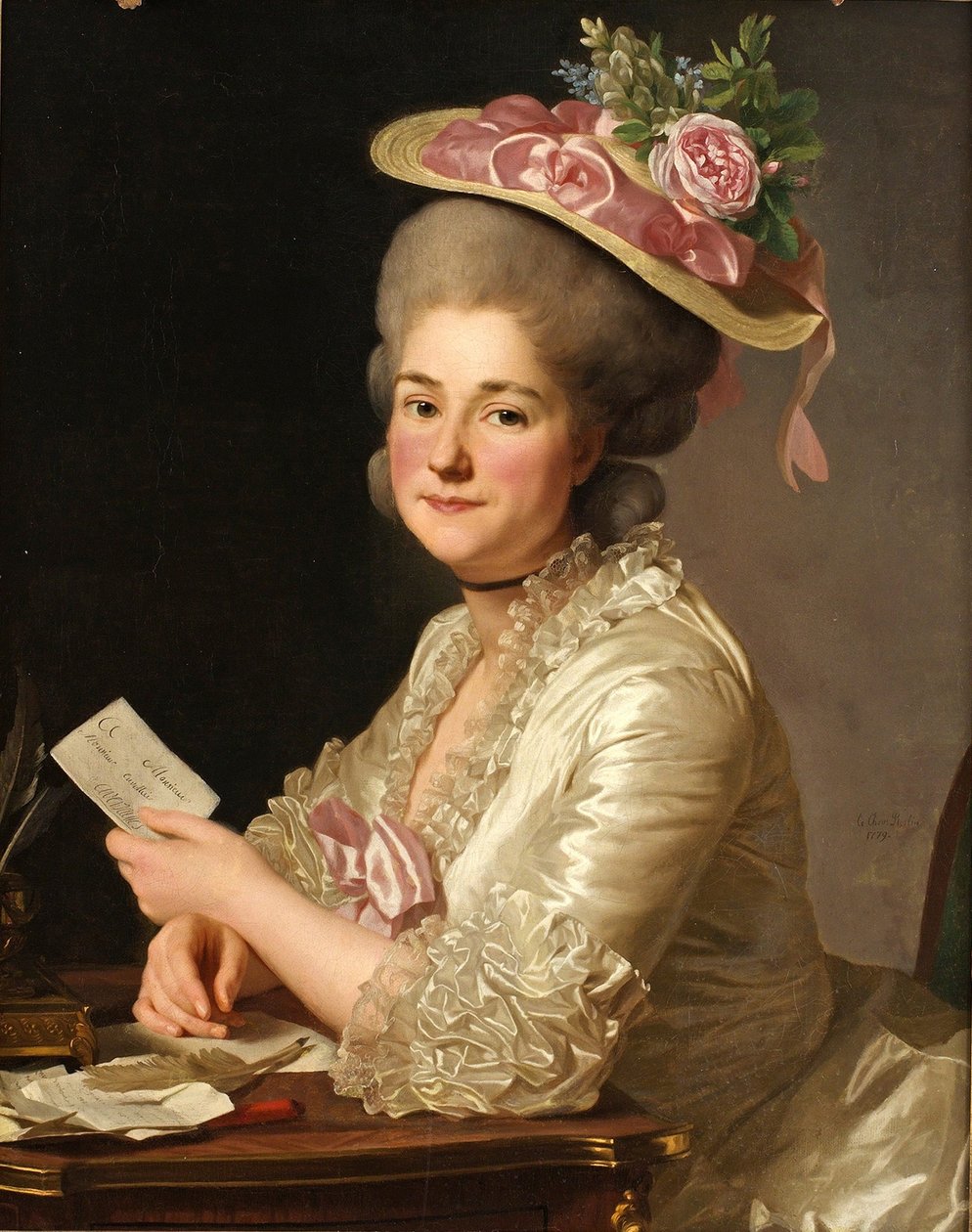 Porträtt av Marie Emilie Cuivilliers, född Boucher, 1779 av Alexander Roslin
