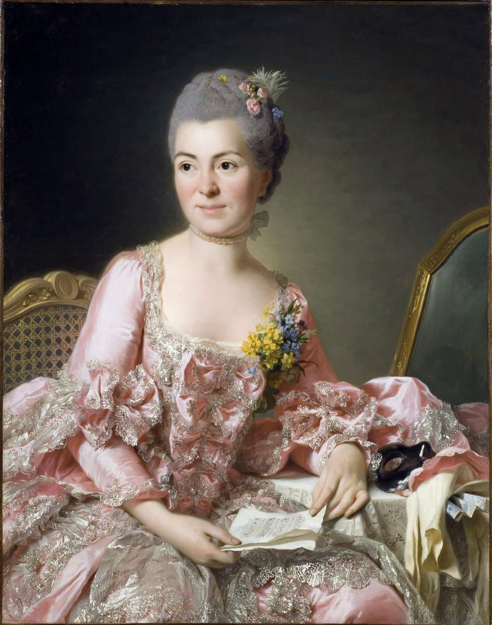 Porträtt av Marie Suzanne (Marie-Suzanne) Giroust, Madame Roslin (1734-1772) Målning av Roslin, Alexander (Alexandre) (1718-1793) av Alexander Roslin