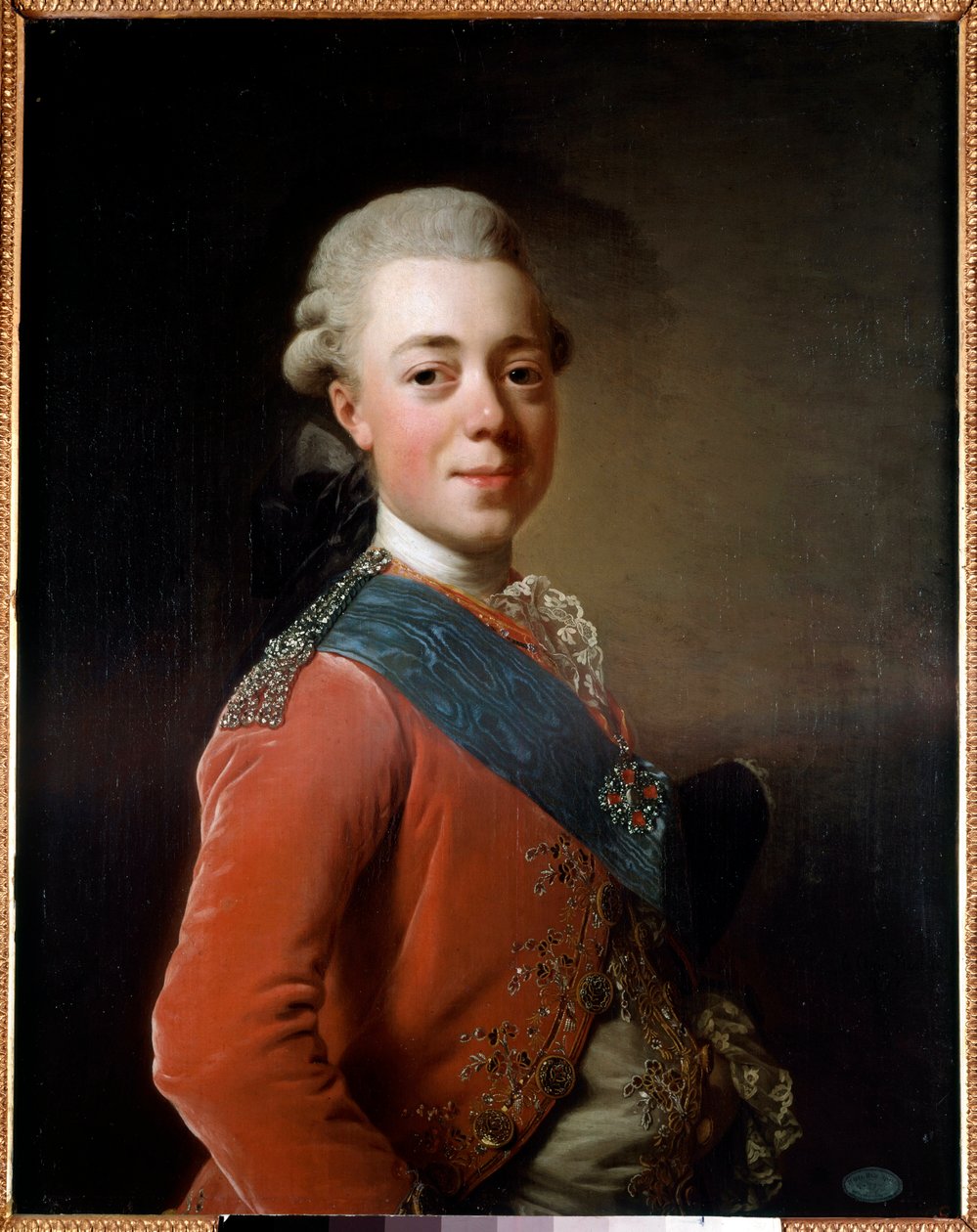 Porträtt av Paul I (1754 - 1801), kejsare av Ryssland. Målning av Alexander Roslin (1718 - 1793) Ec. Stämd. av Alexander Roslin