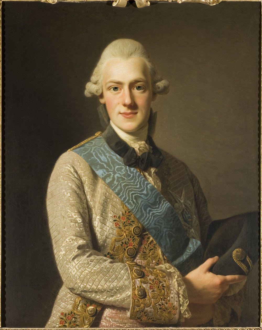Prins Frederic Adolphe de Suede - Porträtt av Prins Fredrik Adolf av Sverige (1750-1803), hertig av Oestergoetland, av Roslin, Alexander (1718-1793). Olja på duk av Alexander Roslin