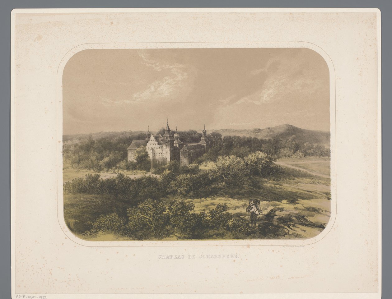 Schaesbergs slott Chateau de Schaesberg (titel på objekt) Rolduc et ses environs (serietitel) av Alexander Schaepkens