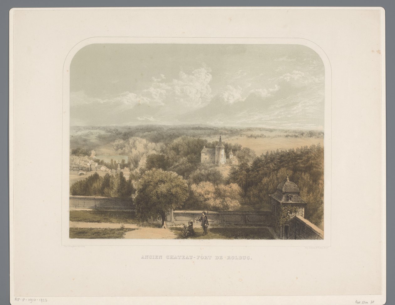 Slott nära Rolduc Abbey Ancien chateau-fort de Rolduc (titel på objekt) Rolduc et ses environs (serietitel) av Alexander Schaepkens