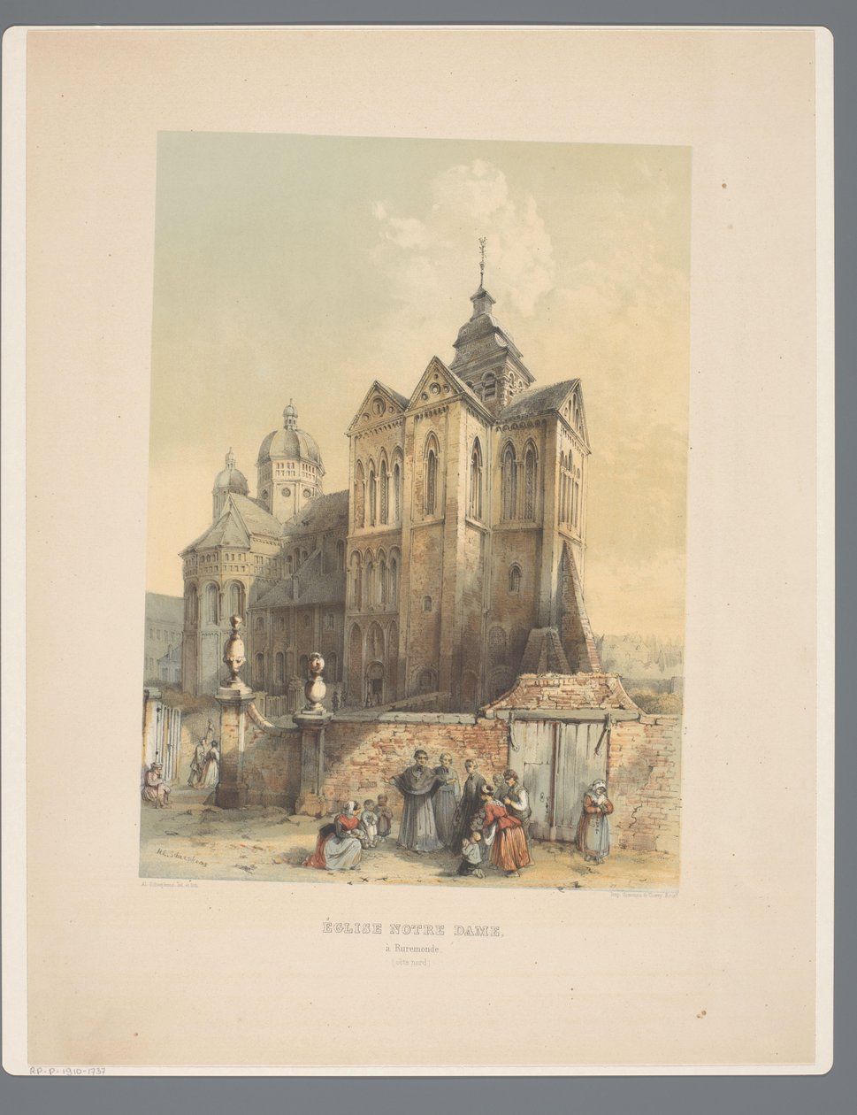 Onze Lieve Vrouwe Munsterkerk te Roermond Vår frus kyrka, i Roermonde (norra kusten). (titel på objekt) Forntida arkitekturmonument från det elfte århundradet till det trettonde århundradet i Limburgs (serietitel) av Alexander Schaepkens