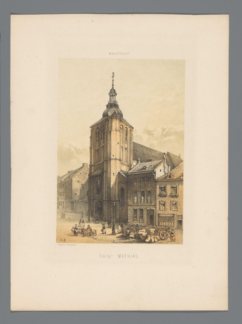 Saint Matthias Church i Maastricht Saint Mathias (titel på objekt) Monuments de Maastricht (serietitel) av Alexander Schaepkens