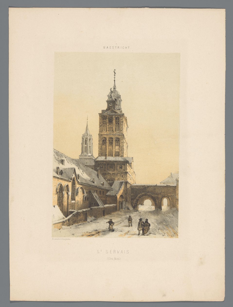 Basilica of Saint Servatius i Maastricht St Servais (Côté Nord) (titel på objekt) Monuments de Maastricht (serietitel) av Alexander Schaepkens