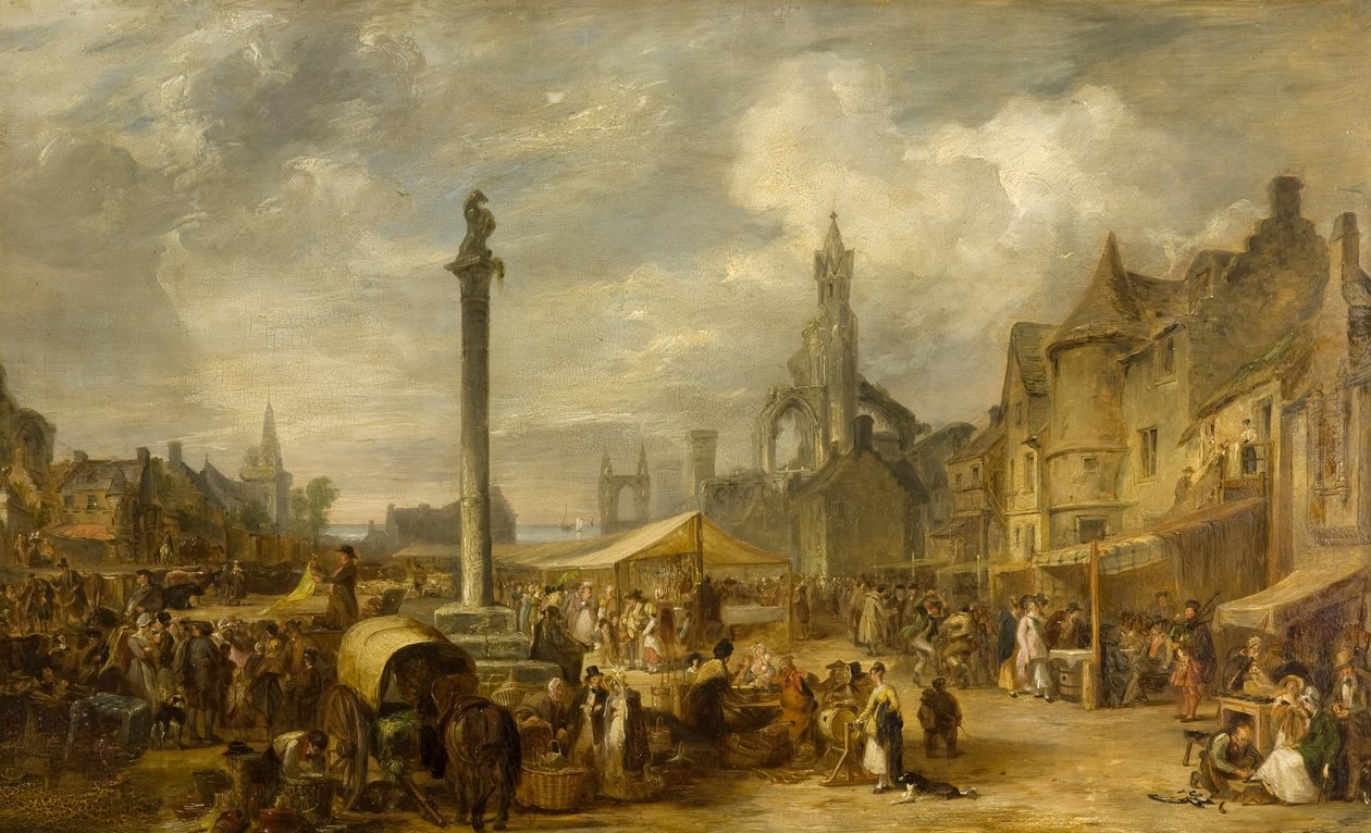 A Scotch Fair, ca 1834 (olja på panel) av Alexander Snr Fraser