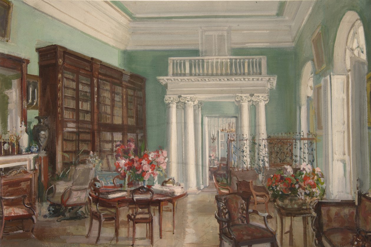 Interiör av biblioteket i Golitsyn