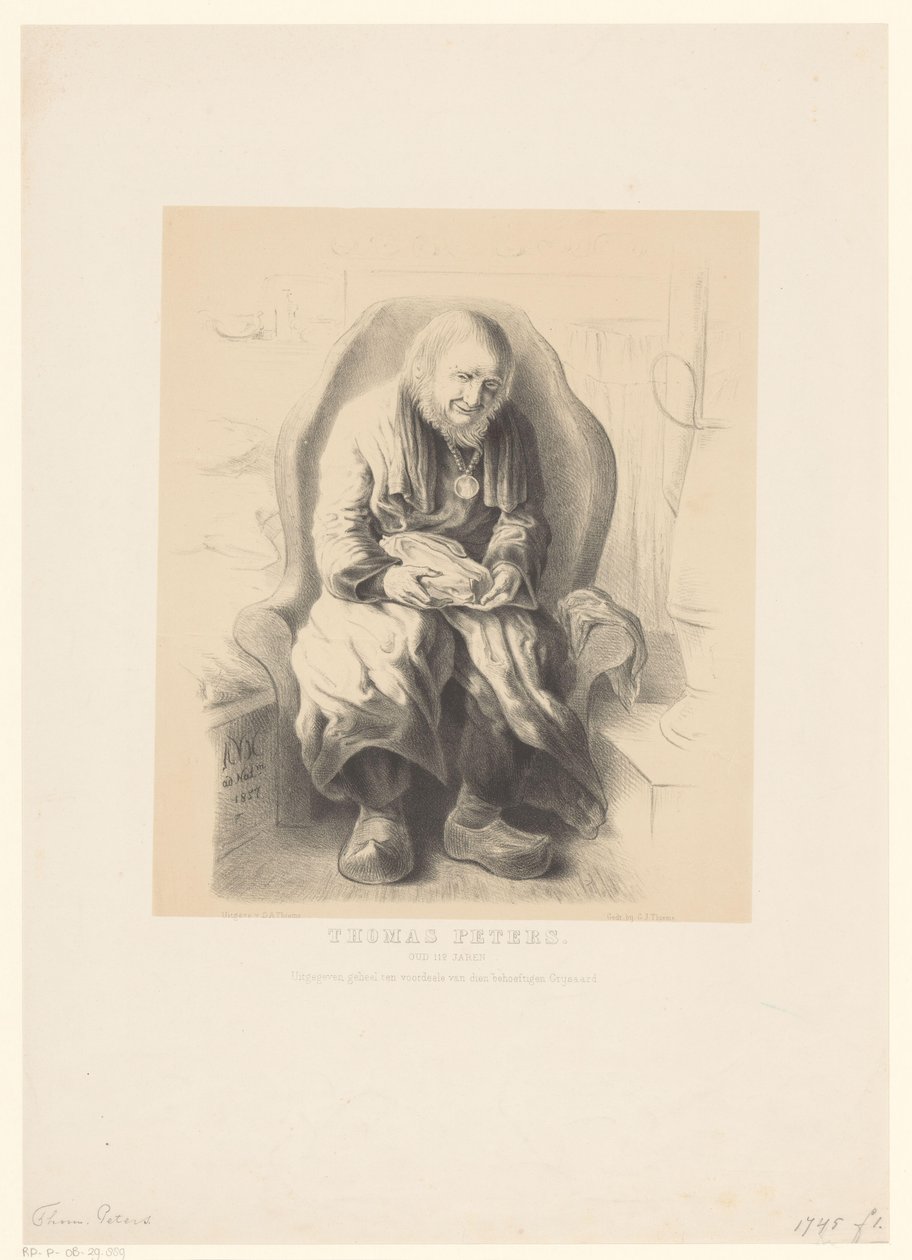 Porträtt av Thomas Peters Thomas Peters. Gammal 112 år (titel på objekt) av Alexander Ver Huell