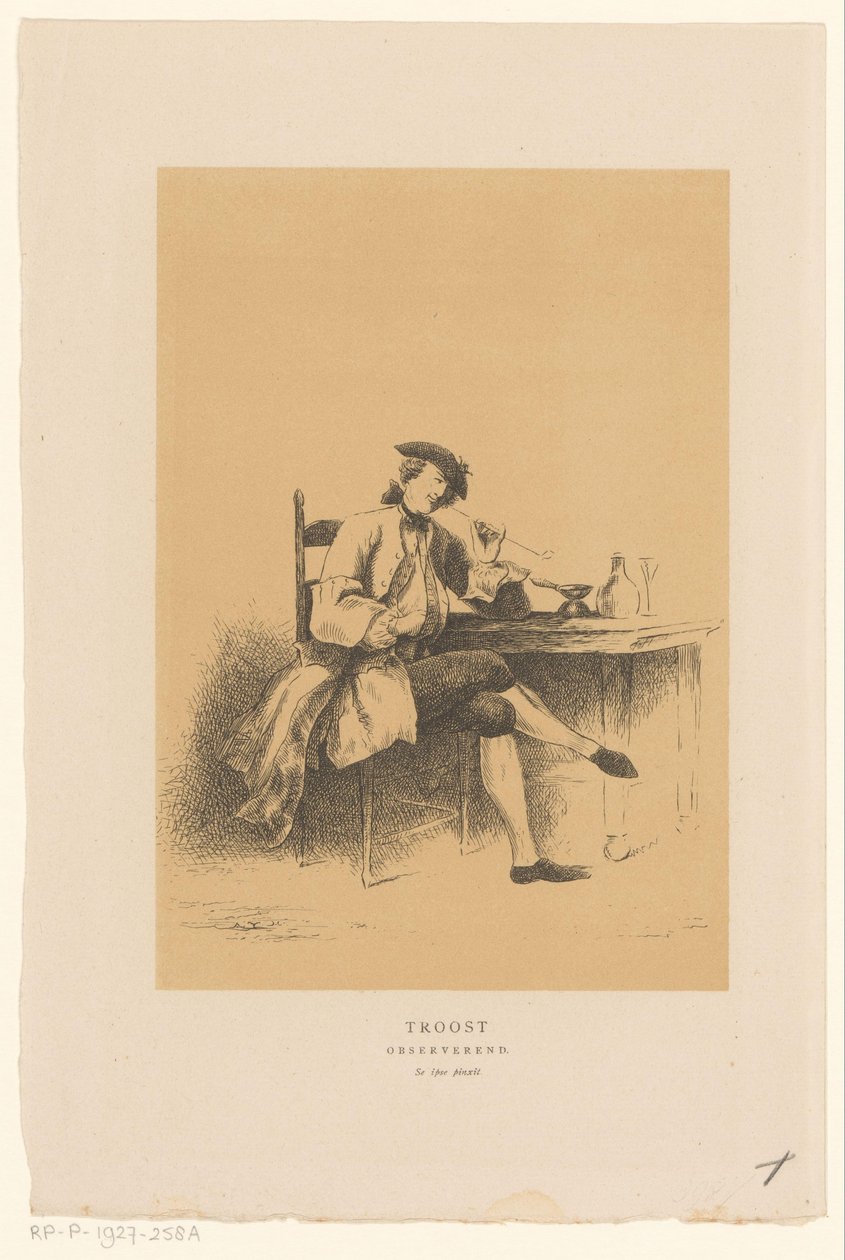Självporträtt av Cornelis Troost Tröstande observation (titel på objekt) av Alexander Ver Huell