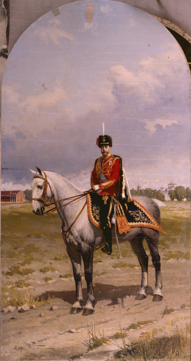Porträtt av kejsar Nicholas II 1868-1918, 1908 av Alexander Vladimirovich Makovsky