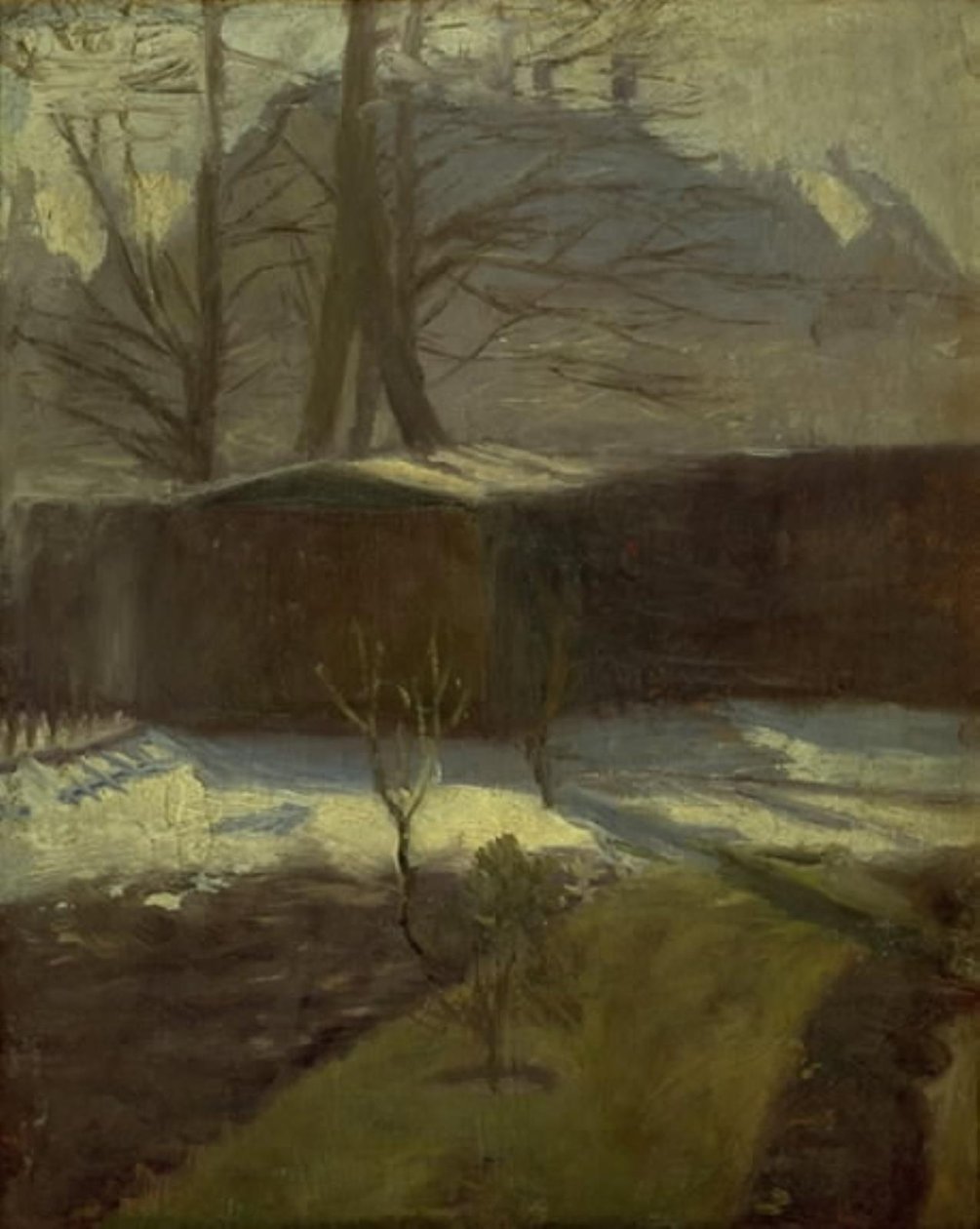 En trädgård på vintern, Helenevej. köpenhamn av Alexander Wilde