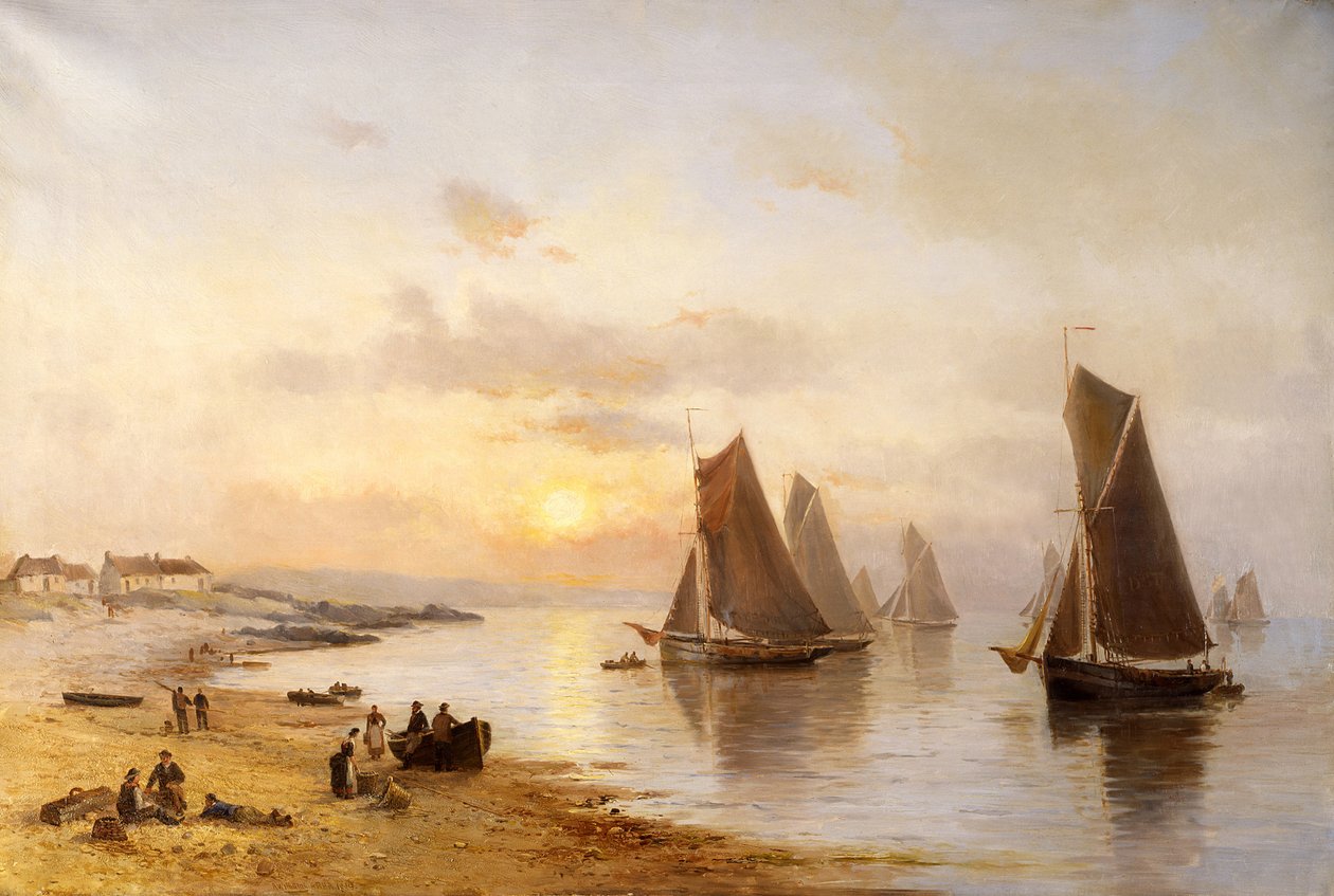 När båtarna kommer hem, Skerries Beach, kväll av Alexander Williams