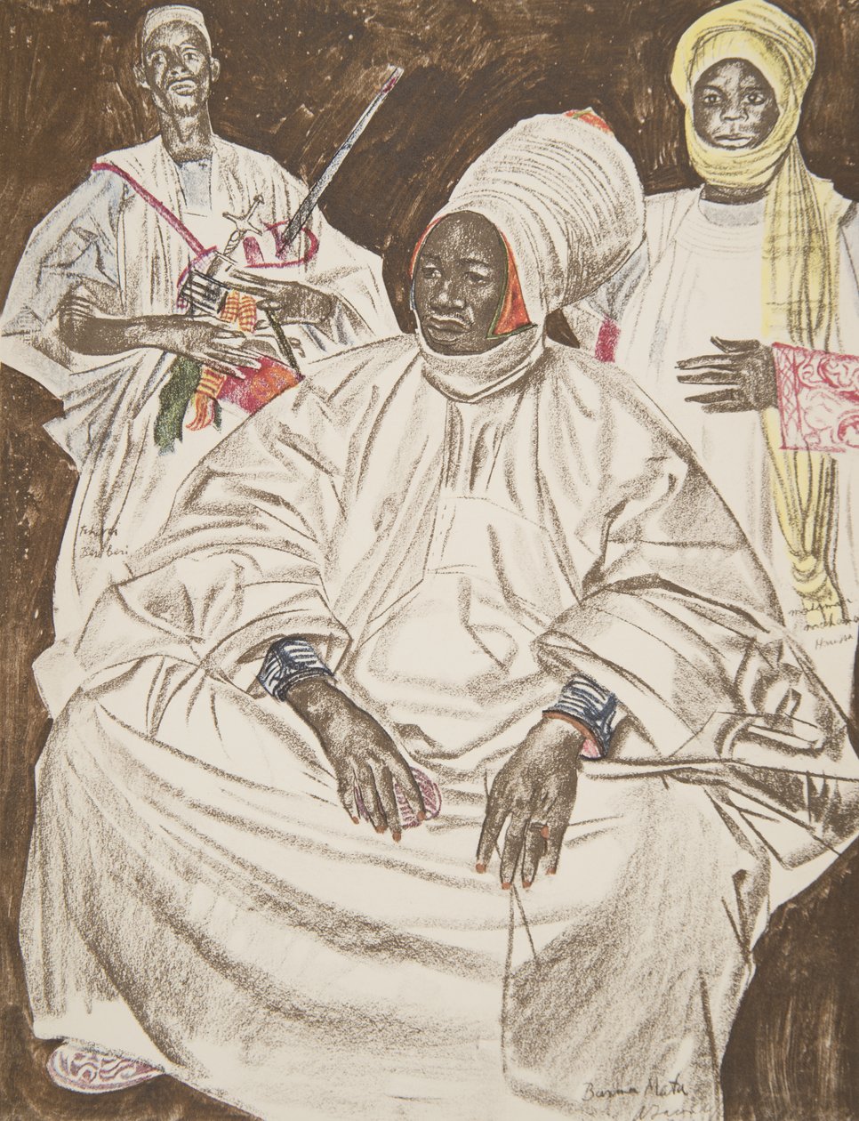 Barma Mata, Sultan av Zinder, från Drawings and Paintings of Africa, avrättad under Citroen Center Africa-expeditionen, andra Haardt Audouin-Dubreuil-uppdraget, pub. Paris, 1927 av Alexander Yakovlev