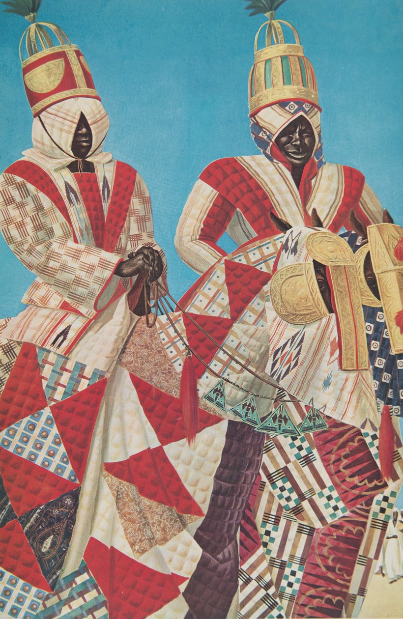 Cavaliers Djerma (Niamey), från Drawings and Paintings of Africa, avrättad under Citroen Center Africa-expeditionen, andra Haardt Audouin-Dubreuil-uppdraget, pub. Paris, 1927 av Alexander Yakovlev