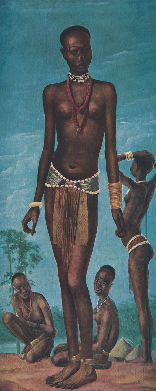 Daboa, ung flicka Sara (Fort Archambault), från African Drawings and Paintings, avrättad under Citroen Center Africa-expeditionen, andra Haardt Audouin-Dubreuil-uppdraget, pub. Paris, 1927 (kol av Alexander Yakovlev