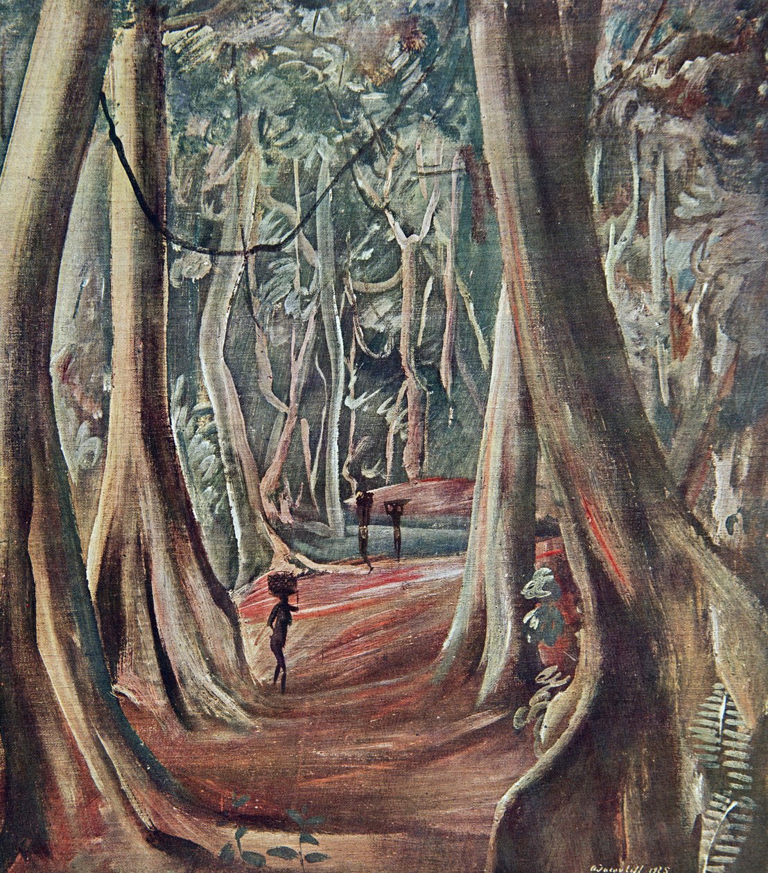 I den stora skogen, från Drawings and Paintings of Africa, utförd under Citroen Center Africa-expeditionen, andra Haardt Audouin-Dubreuil-uppdraget, pub. Paris, 1927 av Alexander Yakovlev