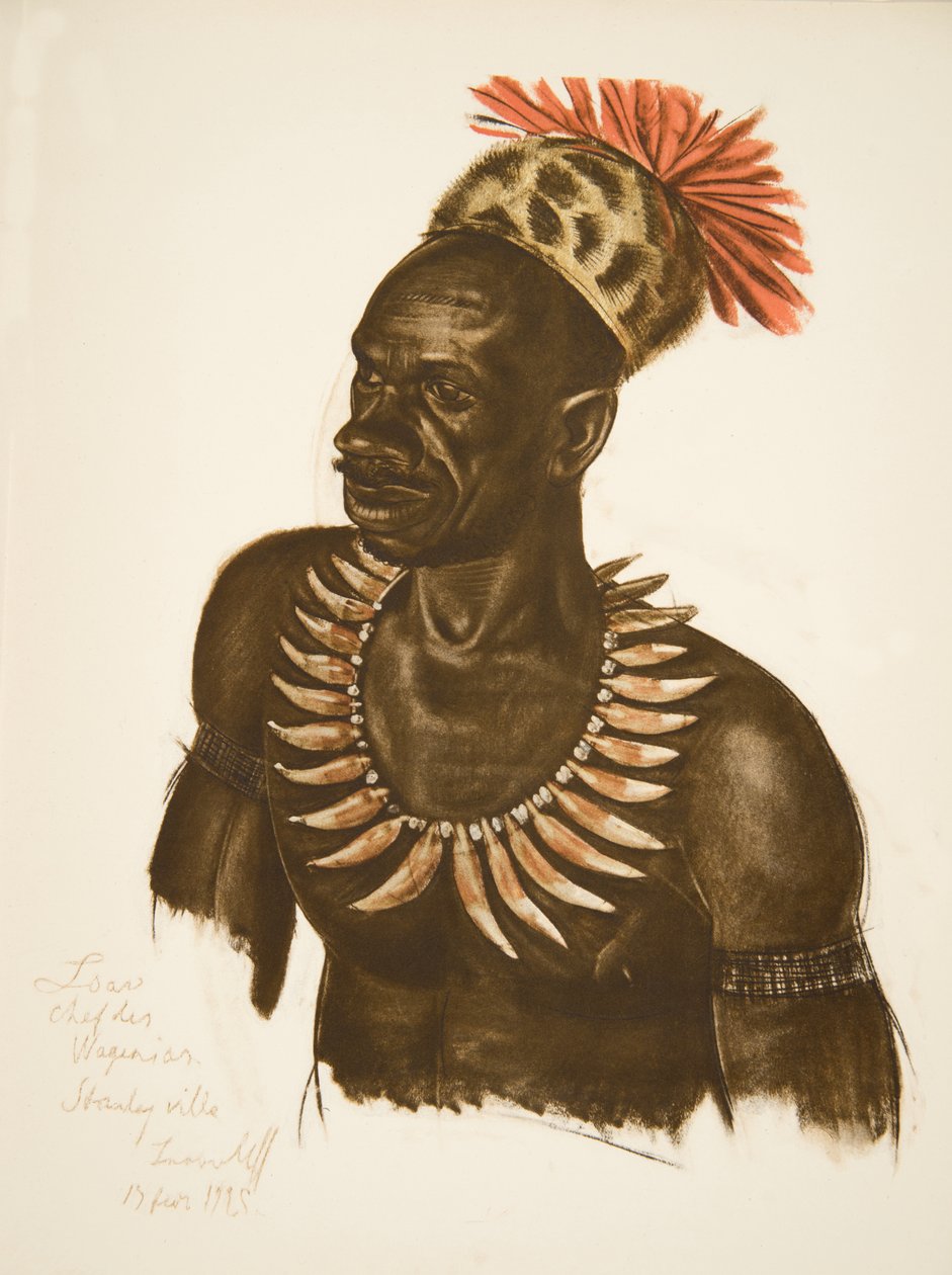 Louaho, kocken Wagenia (Stanleyville), från Drawings and Paintings of Africa, avrättad under Citroen Center Africa-expeditionen, andra Haardt Audouin-Dubreuil-uppdraget, pub. Paris, 1927 (färg upplyst av Alexander Yakovlev