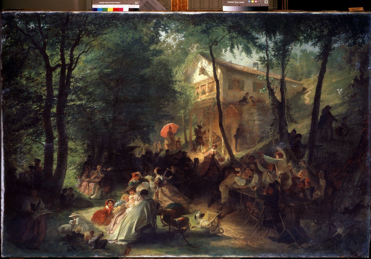 Country festival. Målning av Alexander Yegorovich Baldeman (1826-1869). Olja på duk av Alexander Yegorovich Beydeman
