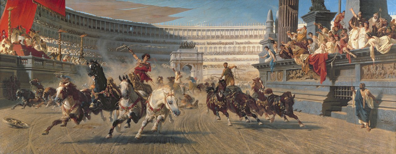 The Chariot Race, ca 1882 (olja på duk) av Alexander von Wagner