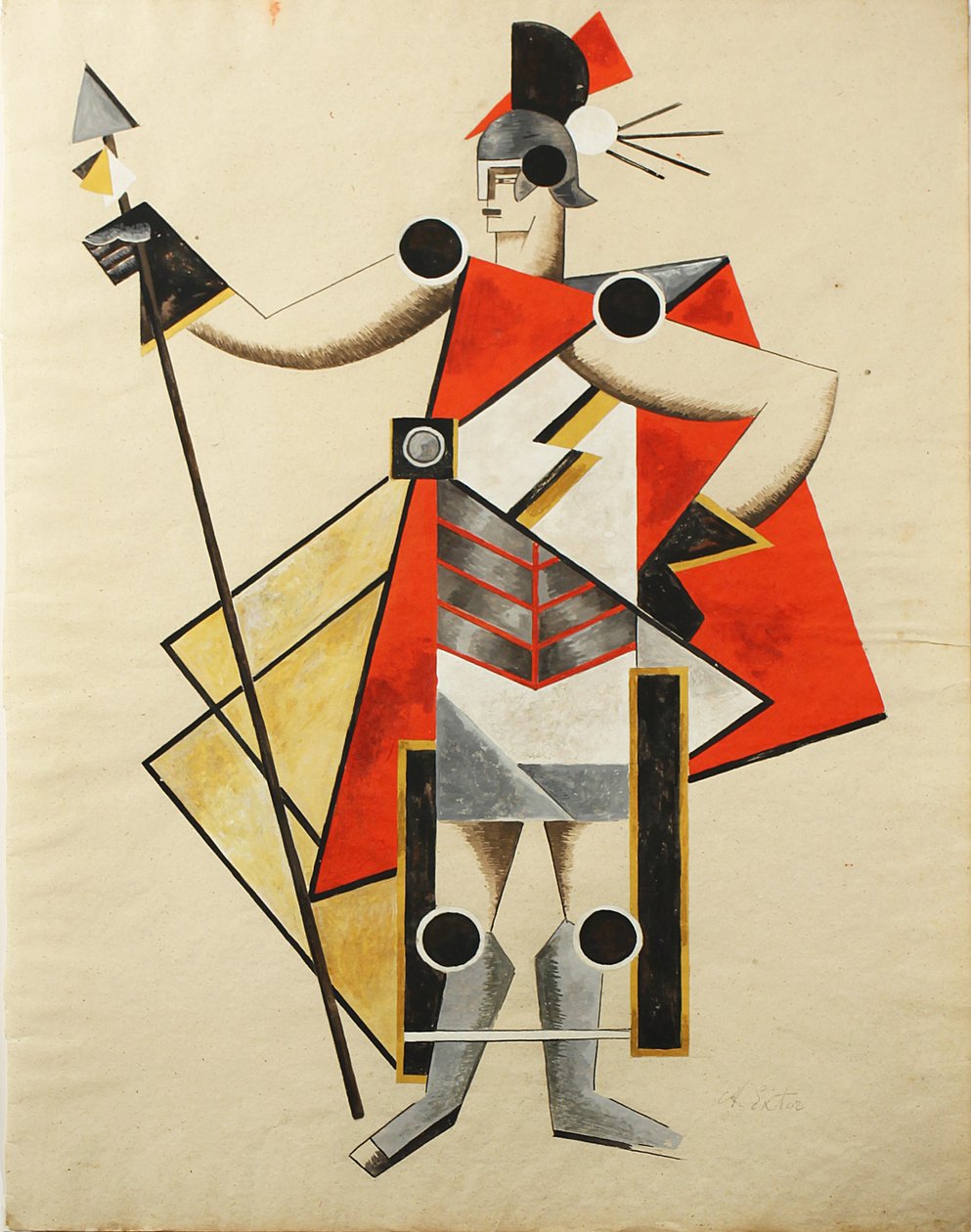 Kostymdesign för pjäsen The Invisible Lady, 1924 av Alexandra Alexandrowna Exter