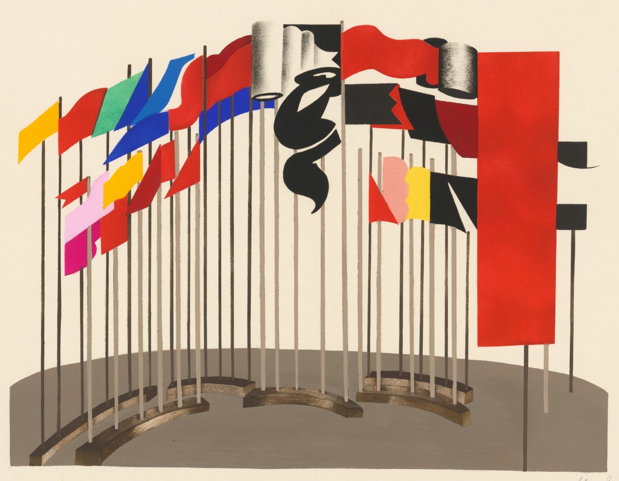 Naturskön design från portföljen Décors de Théâtre, 1930. av Alexandra Alexandrowna Exter