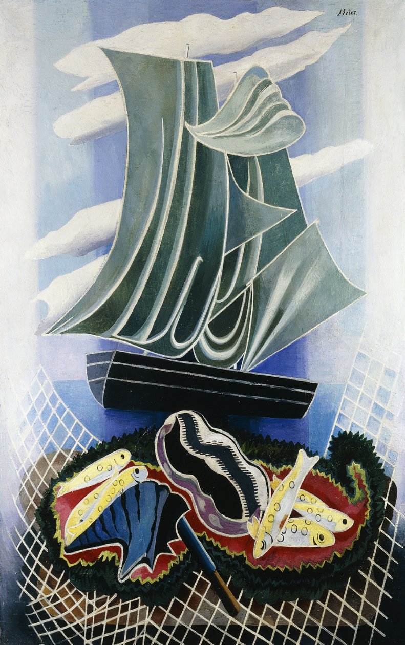 Båten; Le Bateau, ca 1936 (olja på duk) av Alexandra Alexandrowna Exter