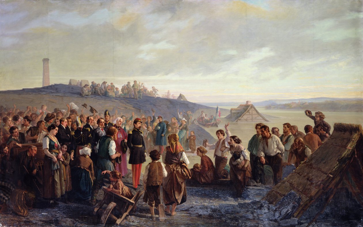 Napoleon III besökte skifferbrotten i Angers, 1856 av Alexandre Antigna