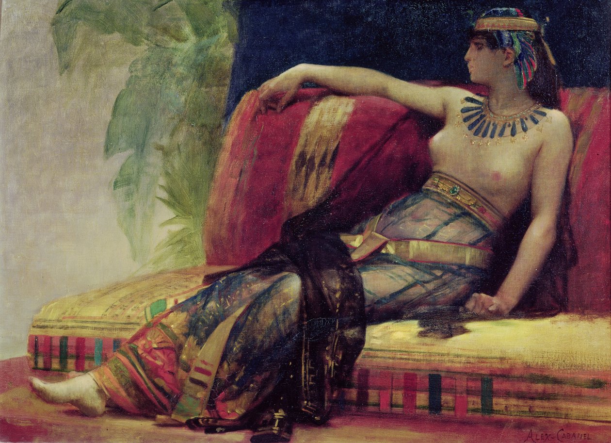 Cleopatra (69-30 f.Kr.), förberedande studie för "Kleopatra testar gifter på de dömda fångarna" av Alexandre Cabanel