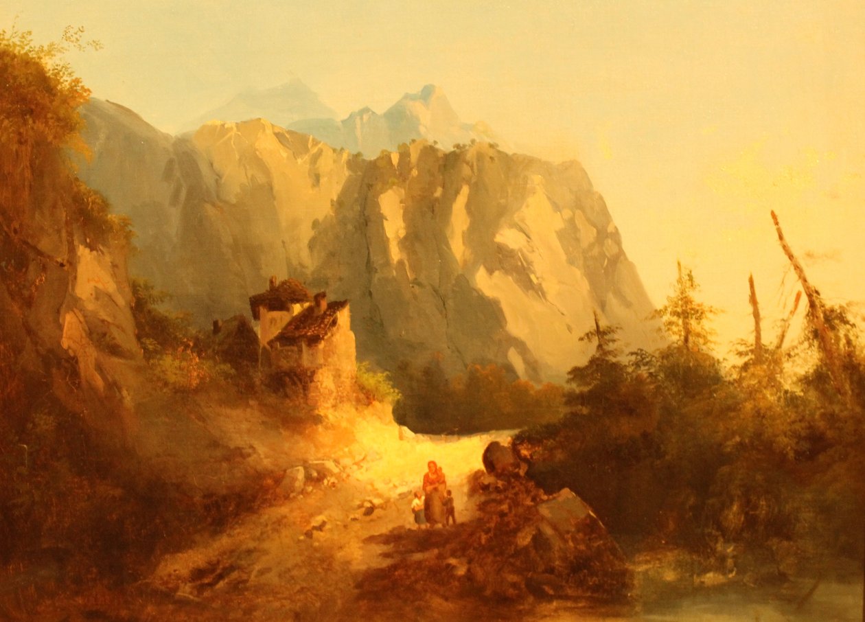 Alpint berg av Alexandre Calame