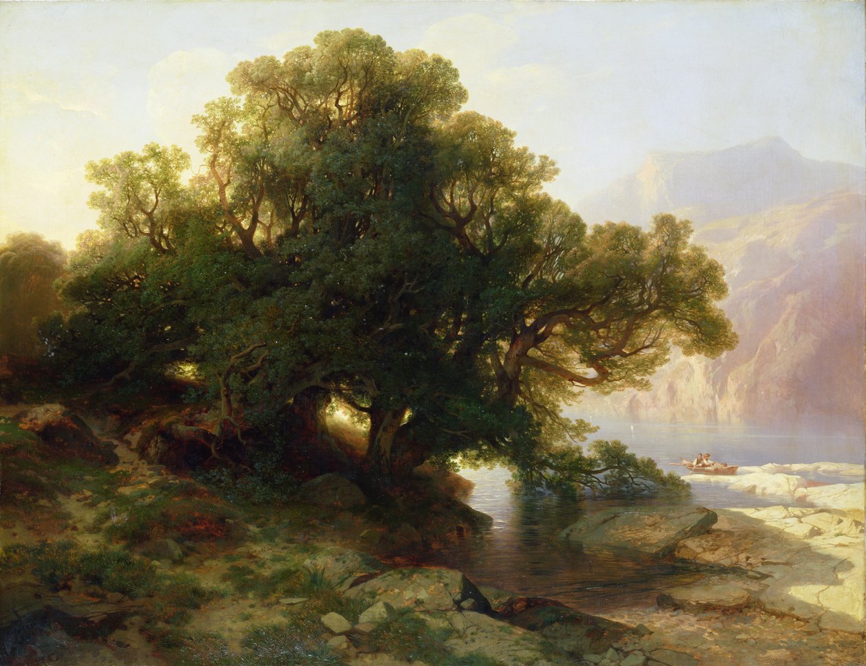 Utsikt över sjön Thuner, 1854 av Alexandre Calame
