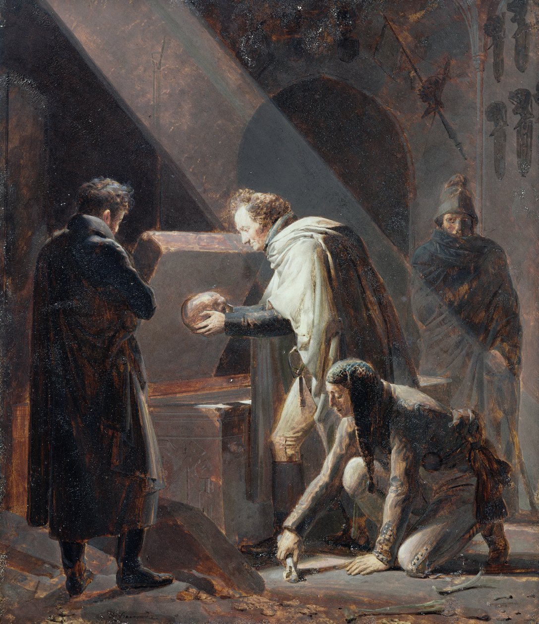 Dominique Vivant Denon (1747-1825) Ersätter benen av Le Cid i hans grav av Alexandre Evariste Fragonard