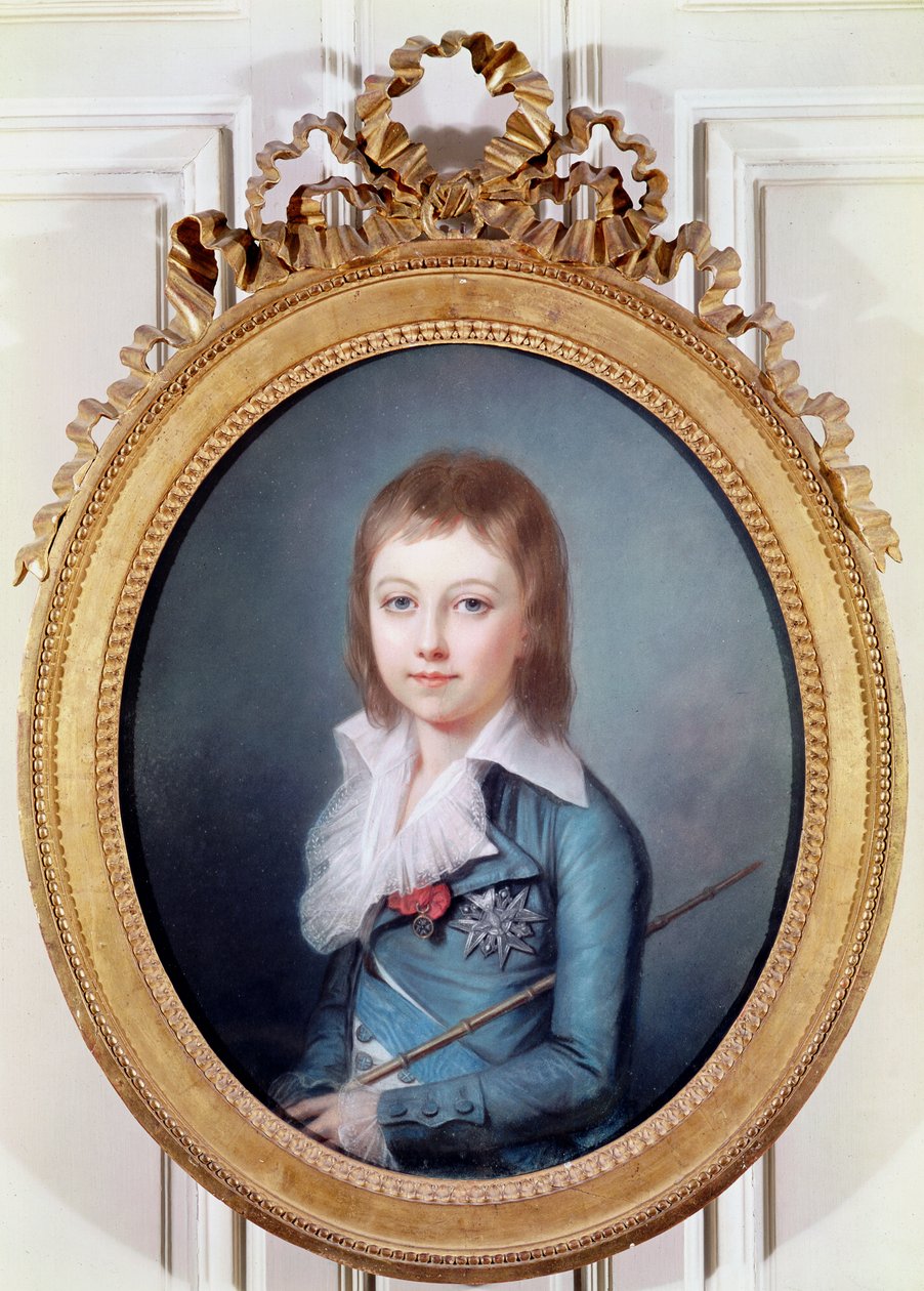 Medaljongporträtt av Louis-Charles (1785-95) Kung Ludvig XVII av Frankrike av Alexandre Kucharski