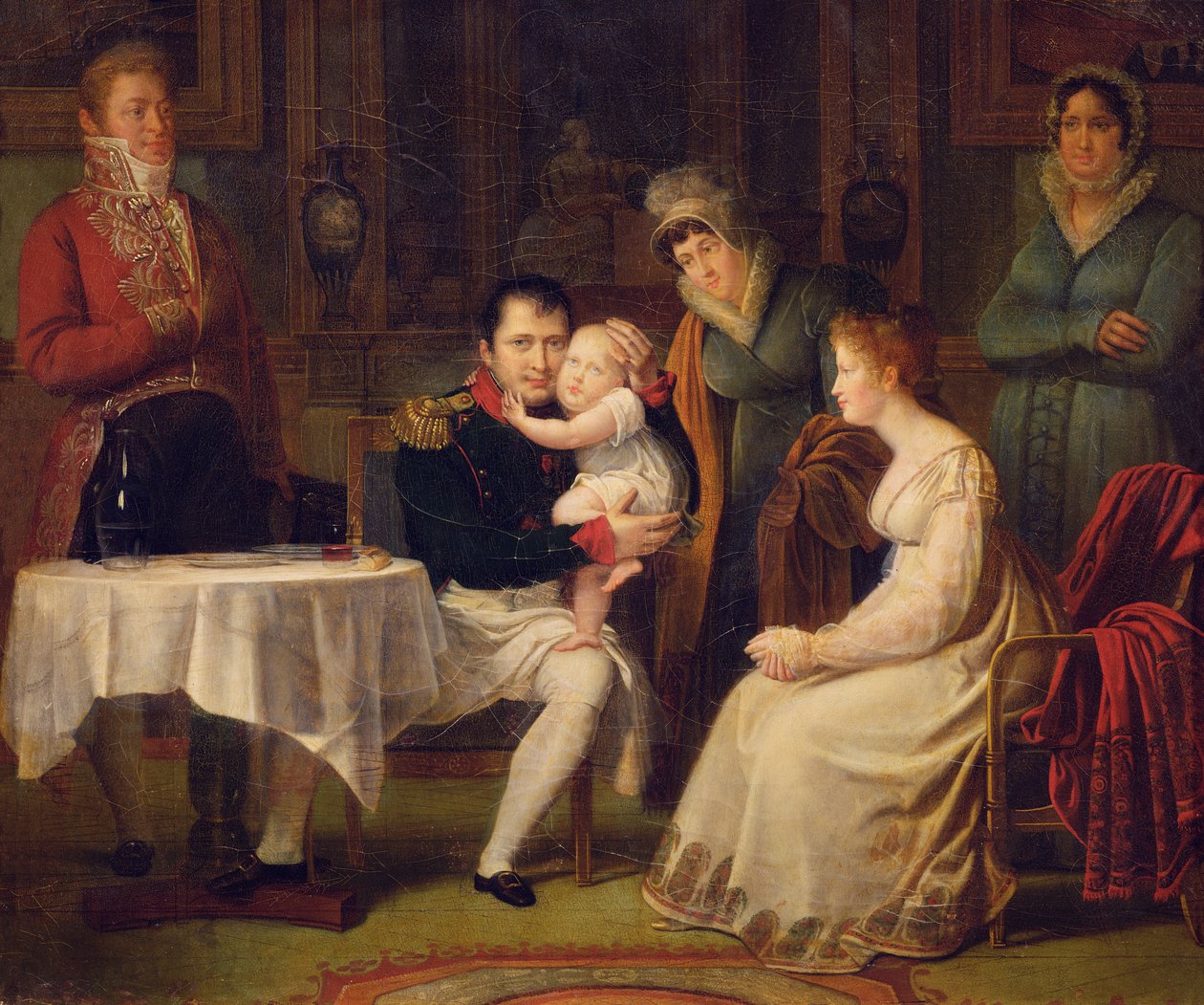 Napoleon I (1769-1821) Marie Louise (1791-1847) och kungen av Rom (1811-73) 1812 av Alexandre Menjaud