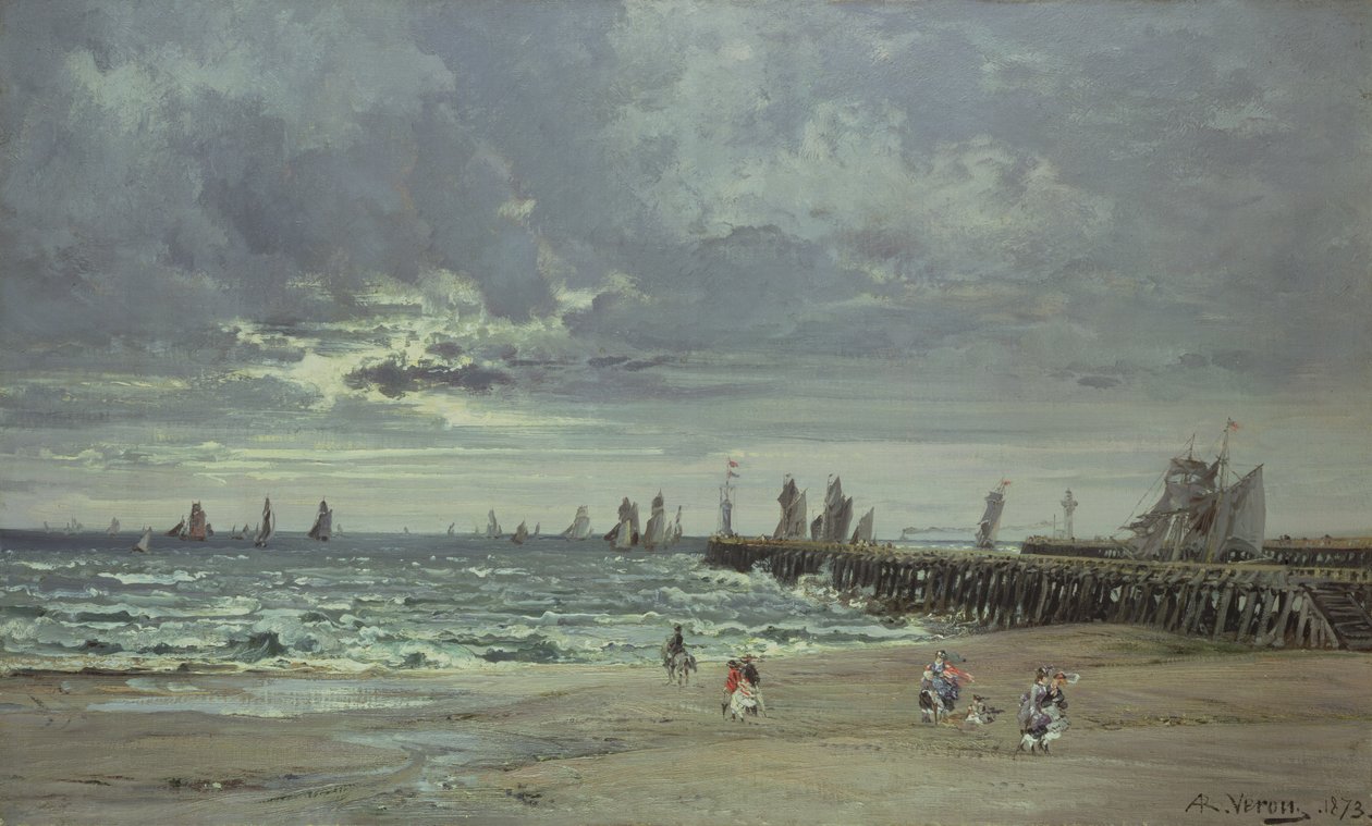 Havet i Boulogne, 1873 av Alexandre Rene Veron