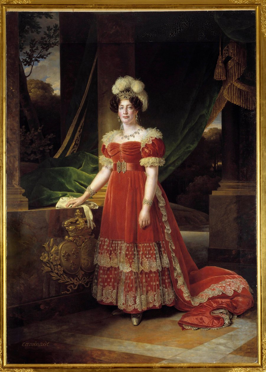 Porträtt av hertiginnan av Angouleme Marie Therese Charlotte av Frankrike känd som Madame Royale (1778-1851) Målning av Alexandre Francois Caminade (1789-1862) 1827 Sön. 2,57x1,85 m av Alexandre Francois Caminade
