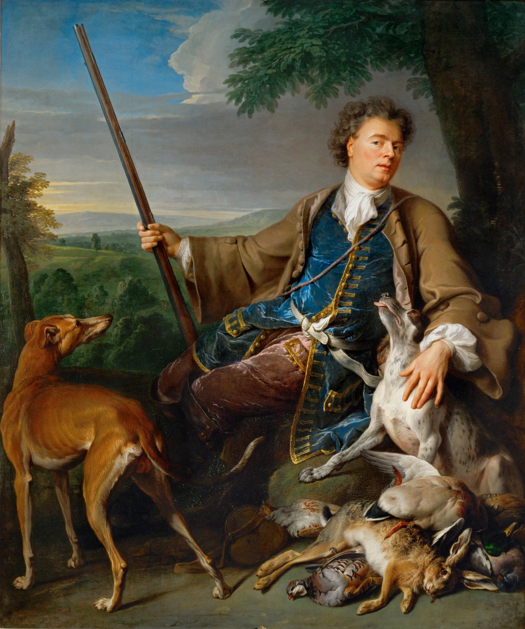 Porträtt av konstnären som jägare, ca 1699 (målning på duk) av Alexandre Francois Desportes