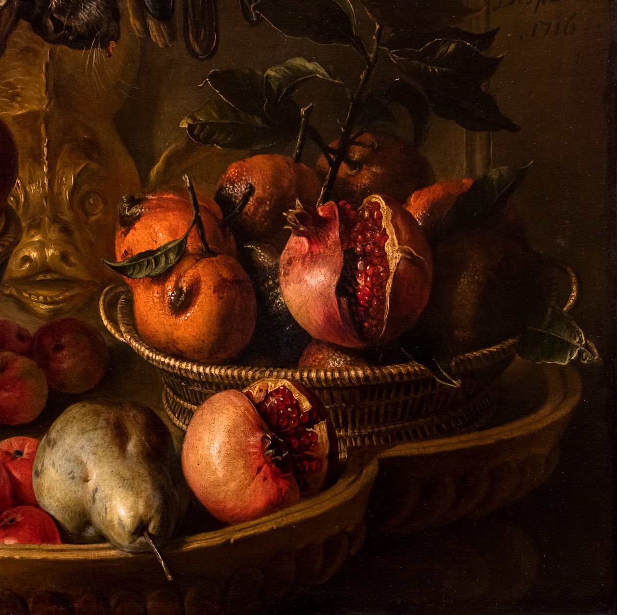 Stilleben med viltpokal, detalj av Alexandre-François Desportes