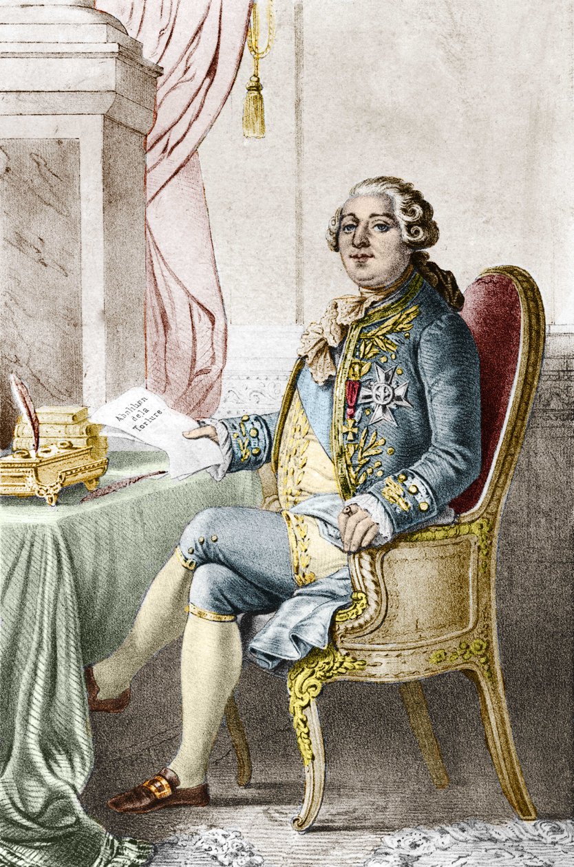 Porträtt av Ludvig XVI (1754-1793), kung av Frankrike. av Alexandre (after) Lacauchie