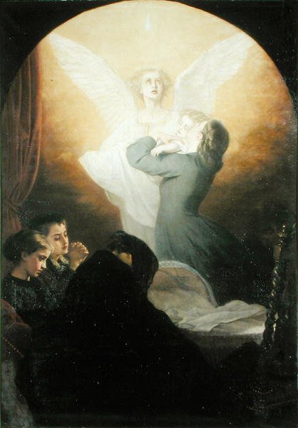 Mothers Last Kiss, c.1865 av Alexandre Antigna