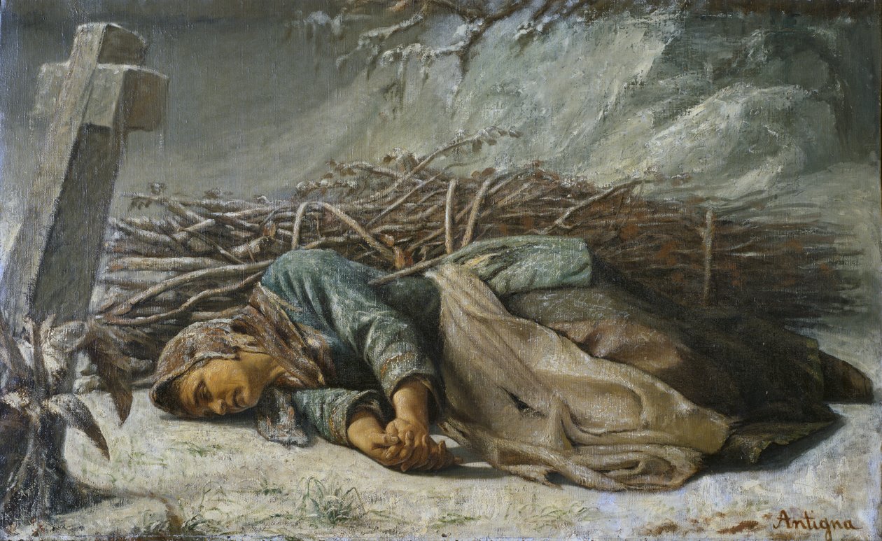Den fattiga kvinnan, 1857 av Alexandre Antigna